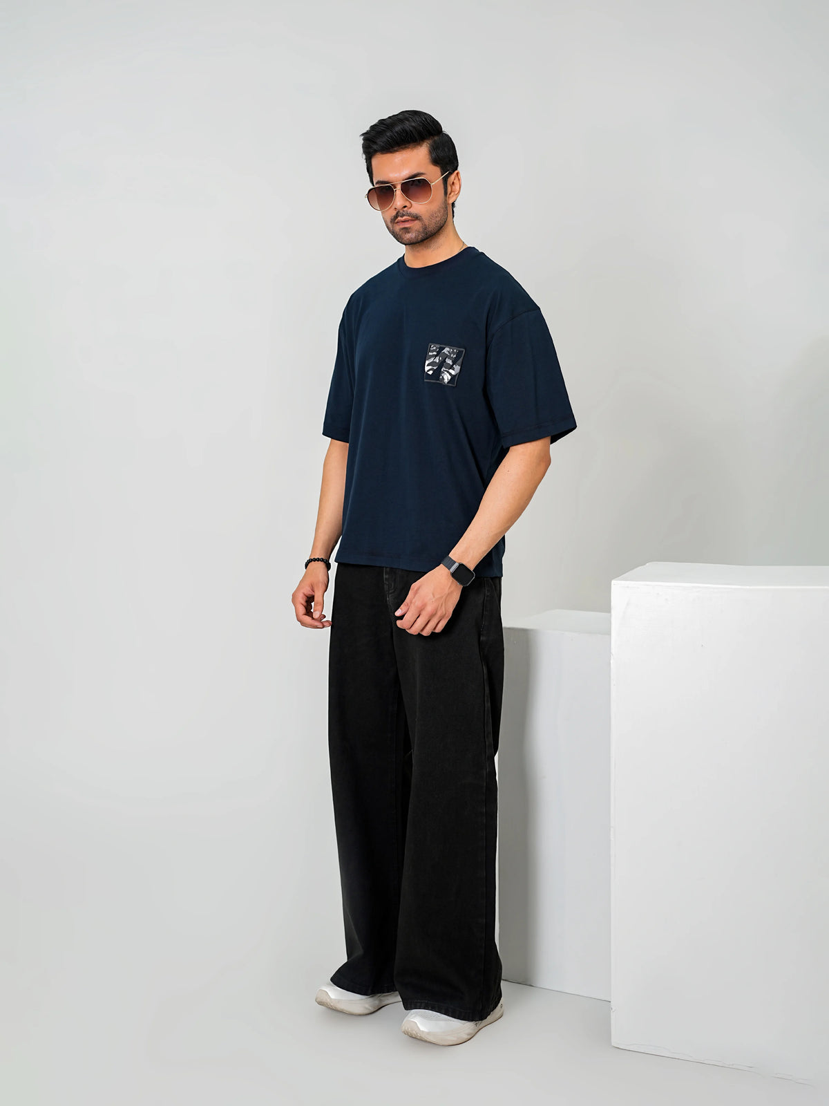 Camo W Tee - Navy