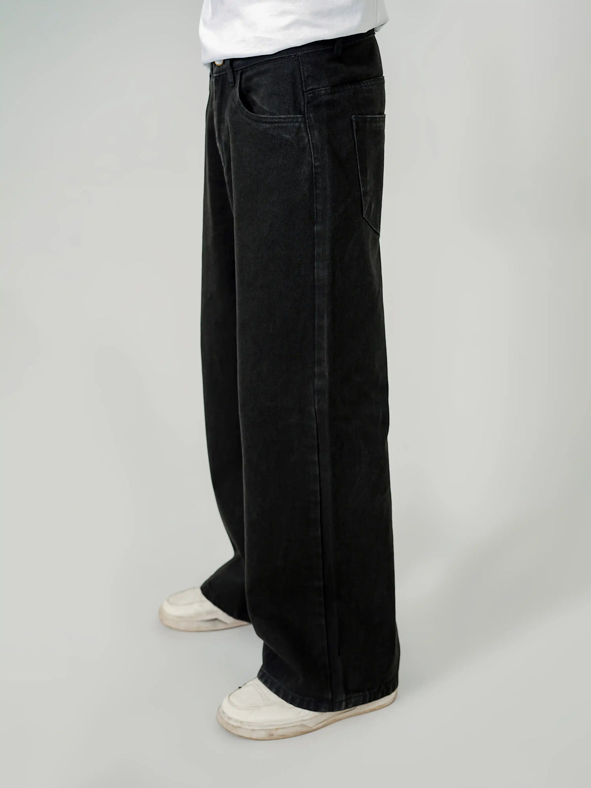 Jet Black Wide-Leg Jeans