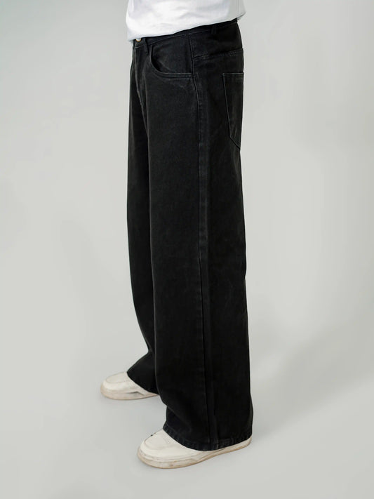 Jet Black Wide-Leg Jeans