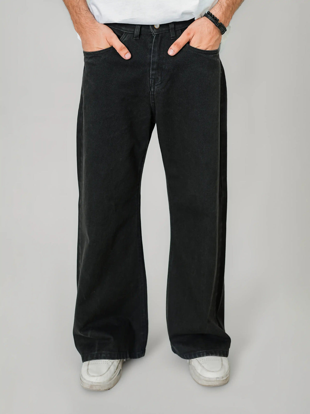 Jet Black Wide-Leg Jeans