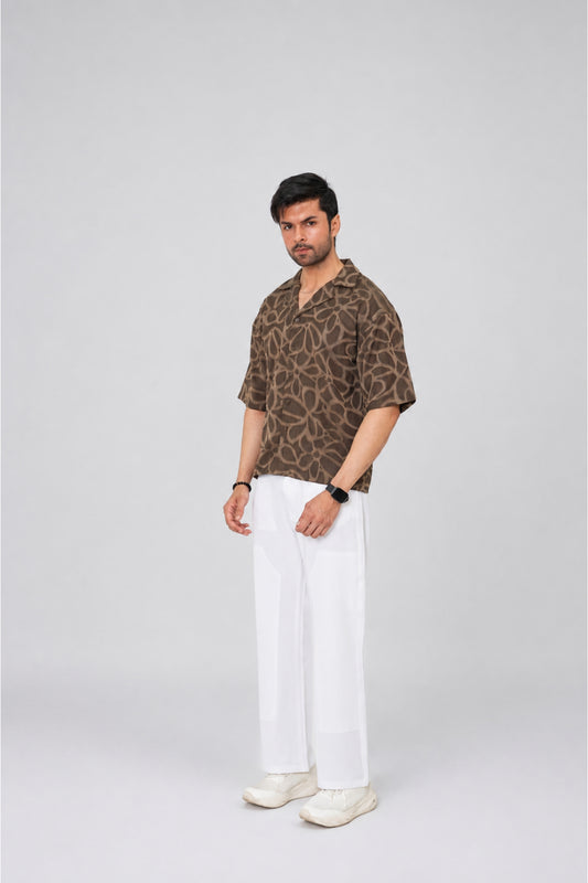 Earthy Cubist Cuban Resort Set – 2-Piece Co-ord
