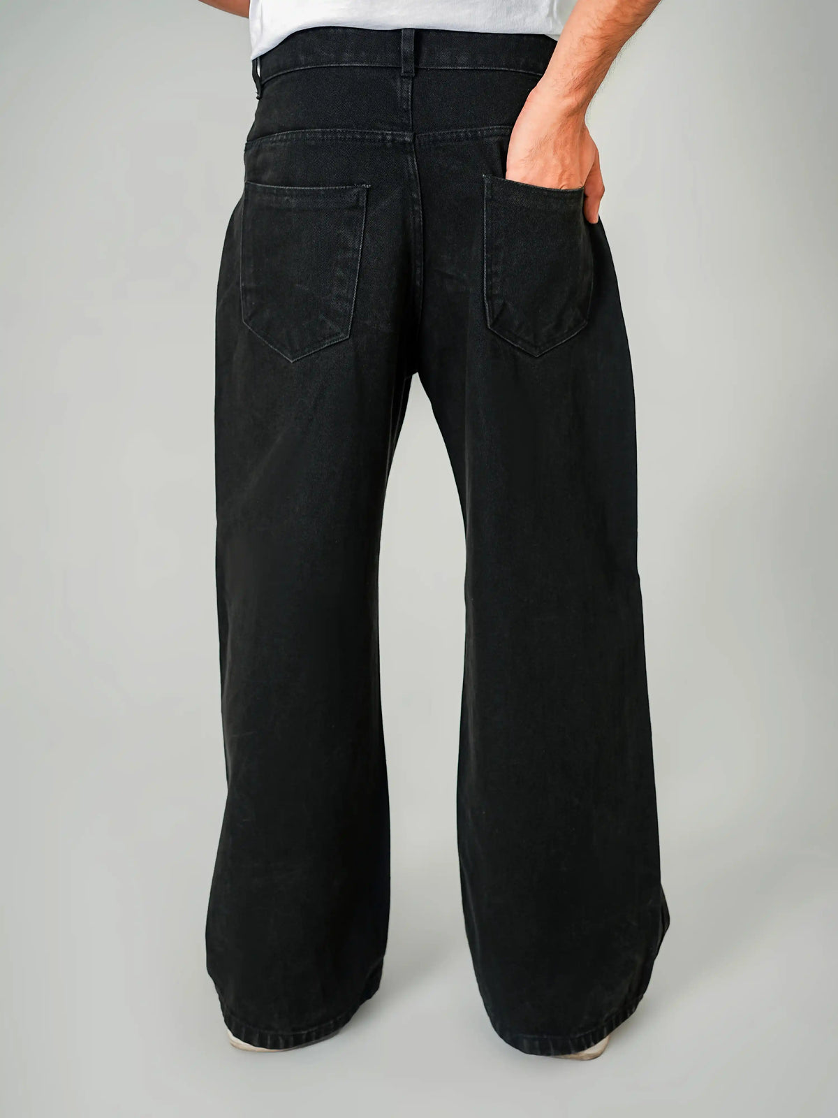Jet Black Wide-Leg Jeans