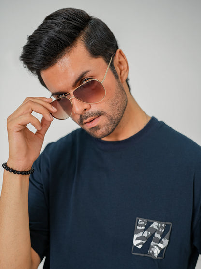 Camo W Tee - Navy