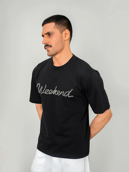 Weekend Sequin Tee - Black