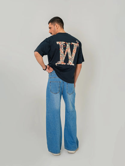 W Fitted Tee – Navy