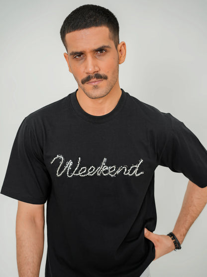 Weekend Sequin Tee - Black