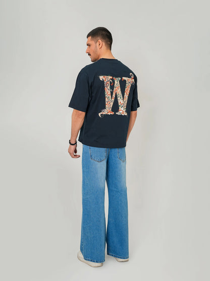 W Fitted Tee – Navy