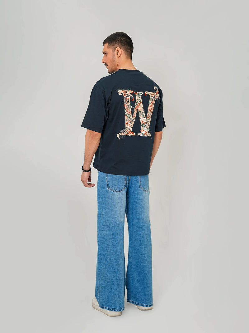 W Fitted Tee – Navy