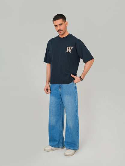 W Fitted Tee – Navy