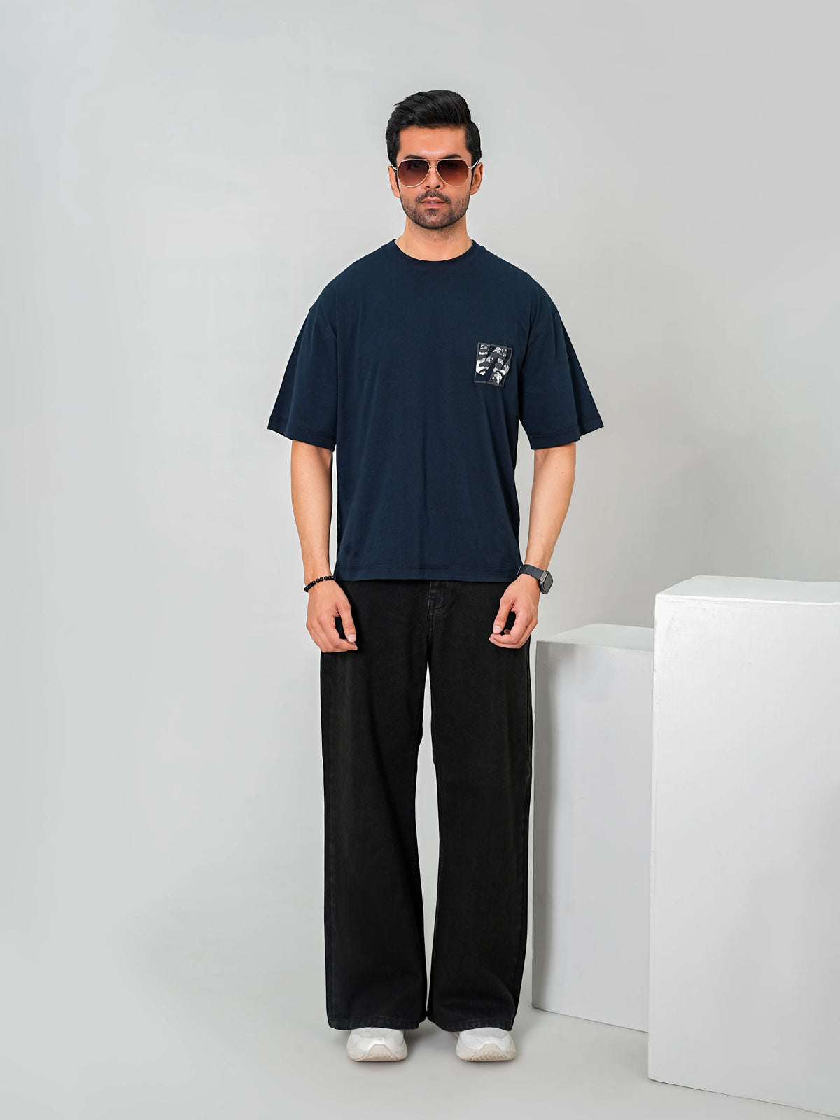 Camo W Tee - Navy