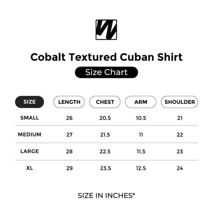 Cobalt Textured Cuban Shirt - WEEKEND - I Dress Like I Dream It