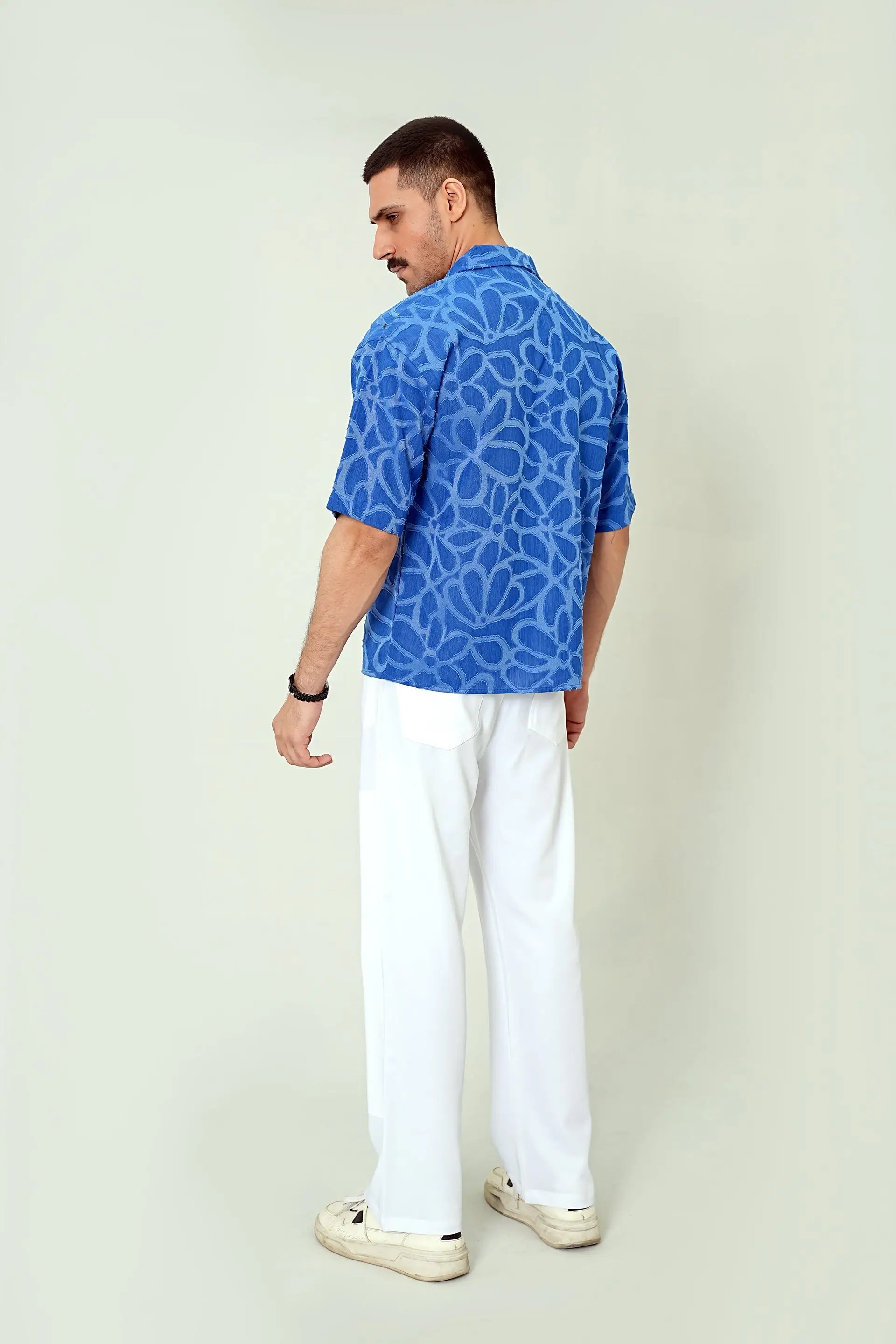 Cobalt Textured Cuban Shirt - WEEKEND - I Dress Like I Dream It