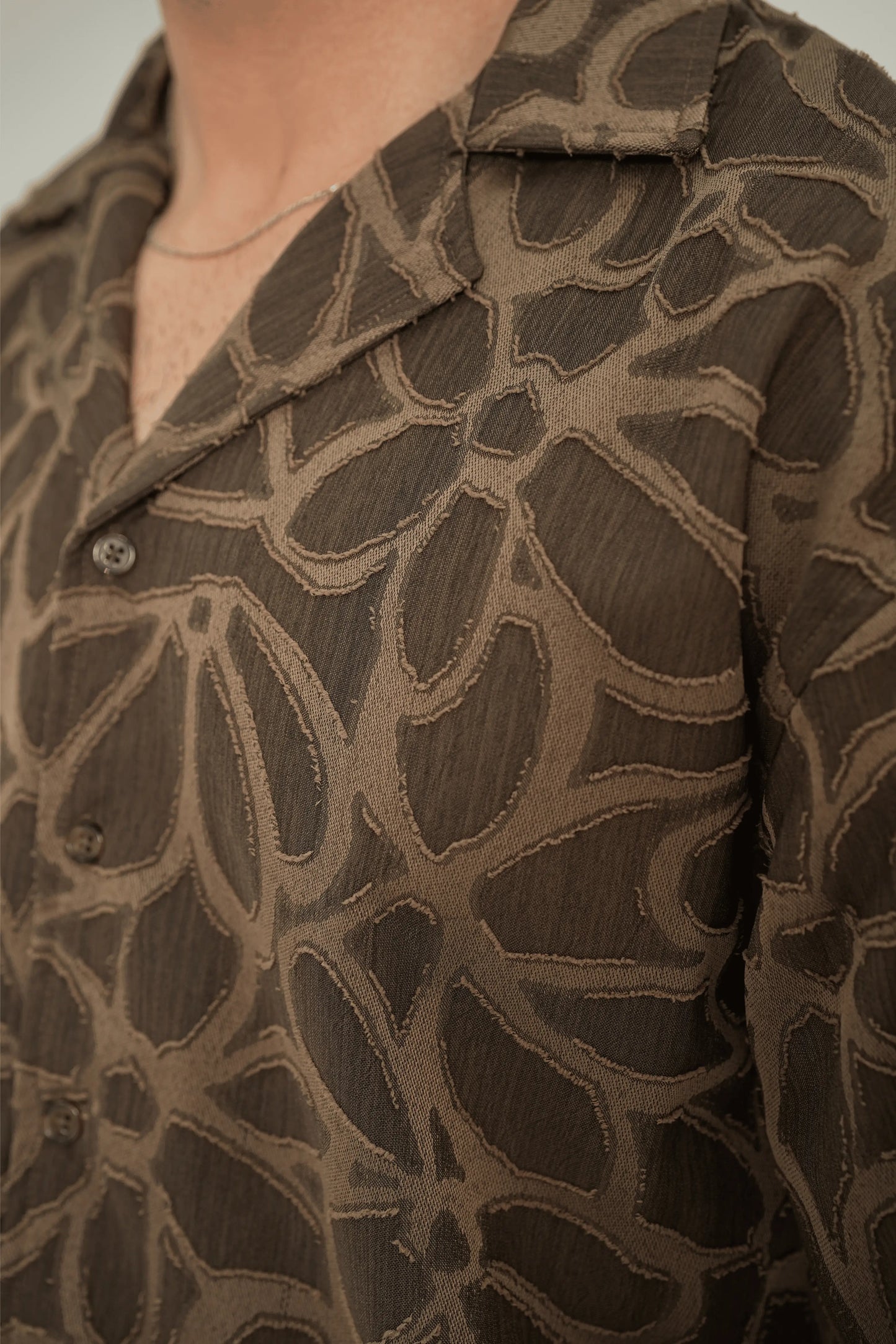 Earthy Abstract Textured Cuban Shirt - WEEKEND - I Dress Like I Dream It