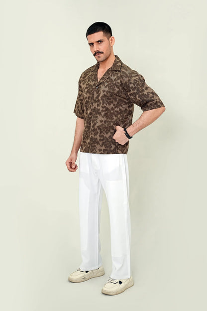 Mocha Textured Cuban Shirt - WEEKEND - I Dress Like I Dream It