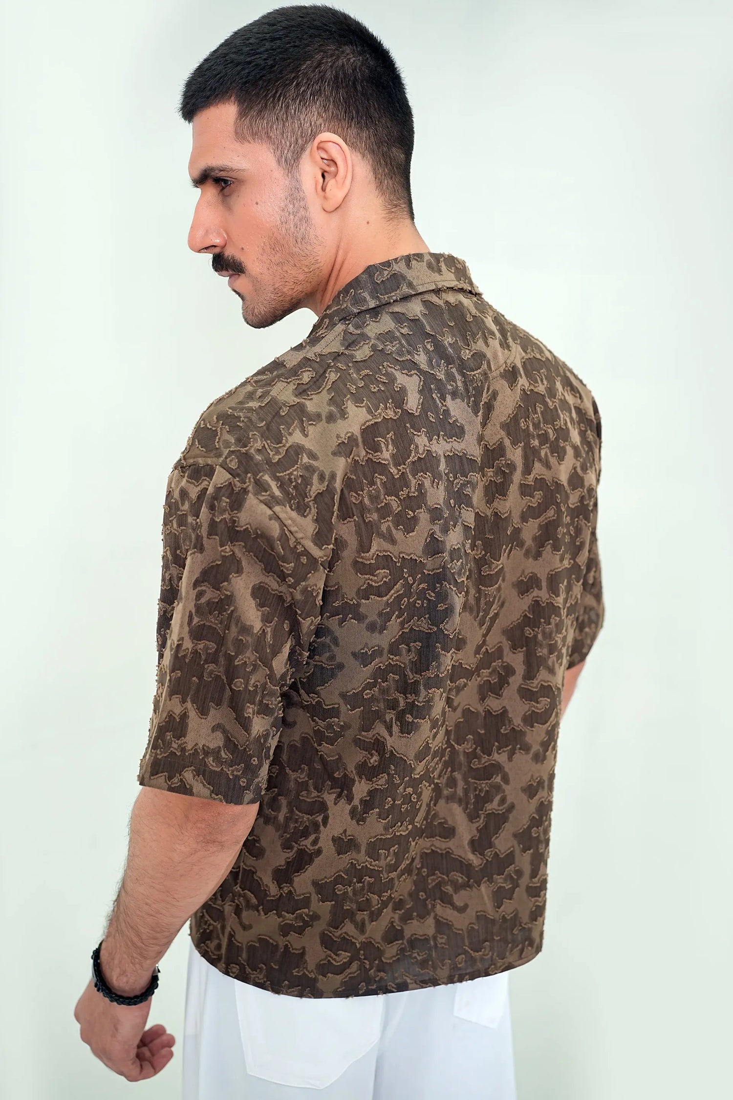 Mocha Textured Cuban Shirt - WEEKEND - I Dress Like I Dream It