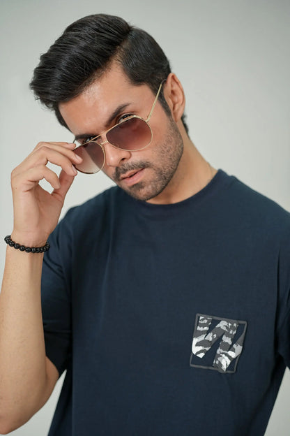 Navy "Camo Tiger" Tee – Boxy Fit - WEEKEND - I Dress Like I Dream It