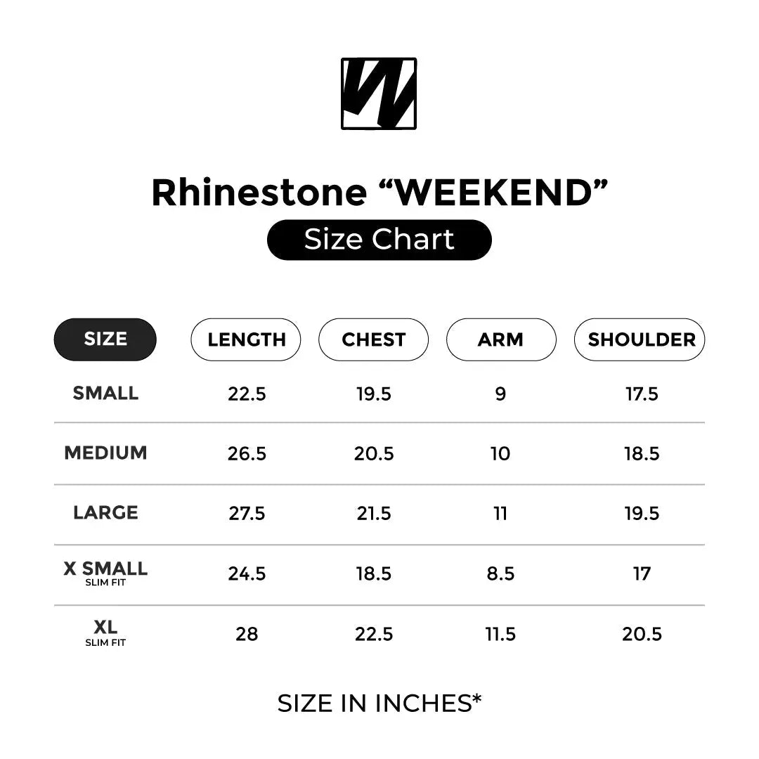 Rhinestone "Weekend" Relaxed Fit - WEEKEND - I Dress Like I Dream It