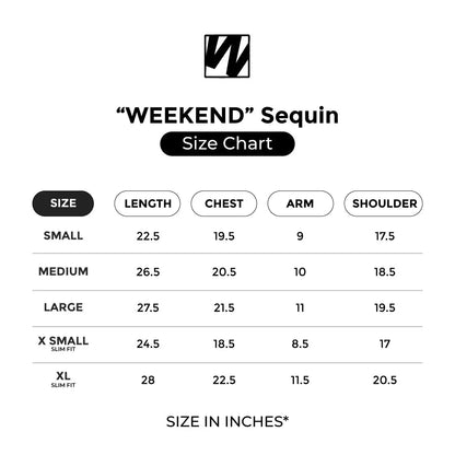 "Weekend" Sequin Tee Relaxed Fit - WEEKEND - I Dress Like I Dream It