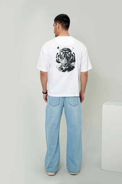 White "Camo Tiger" Tee – Boxy Fit - WEEKEND - I Dress Like I Dream It