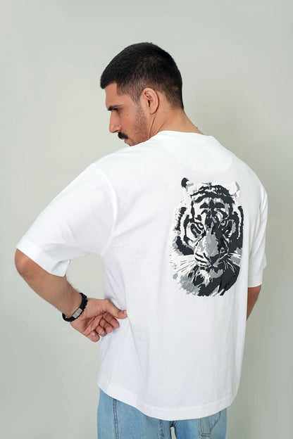White "Camo Tiger" Tee – Boxy Fit - WEEKEND - I Dress Like I Dream It